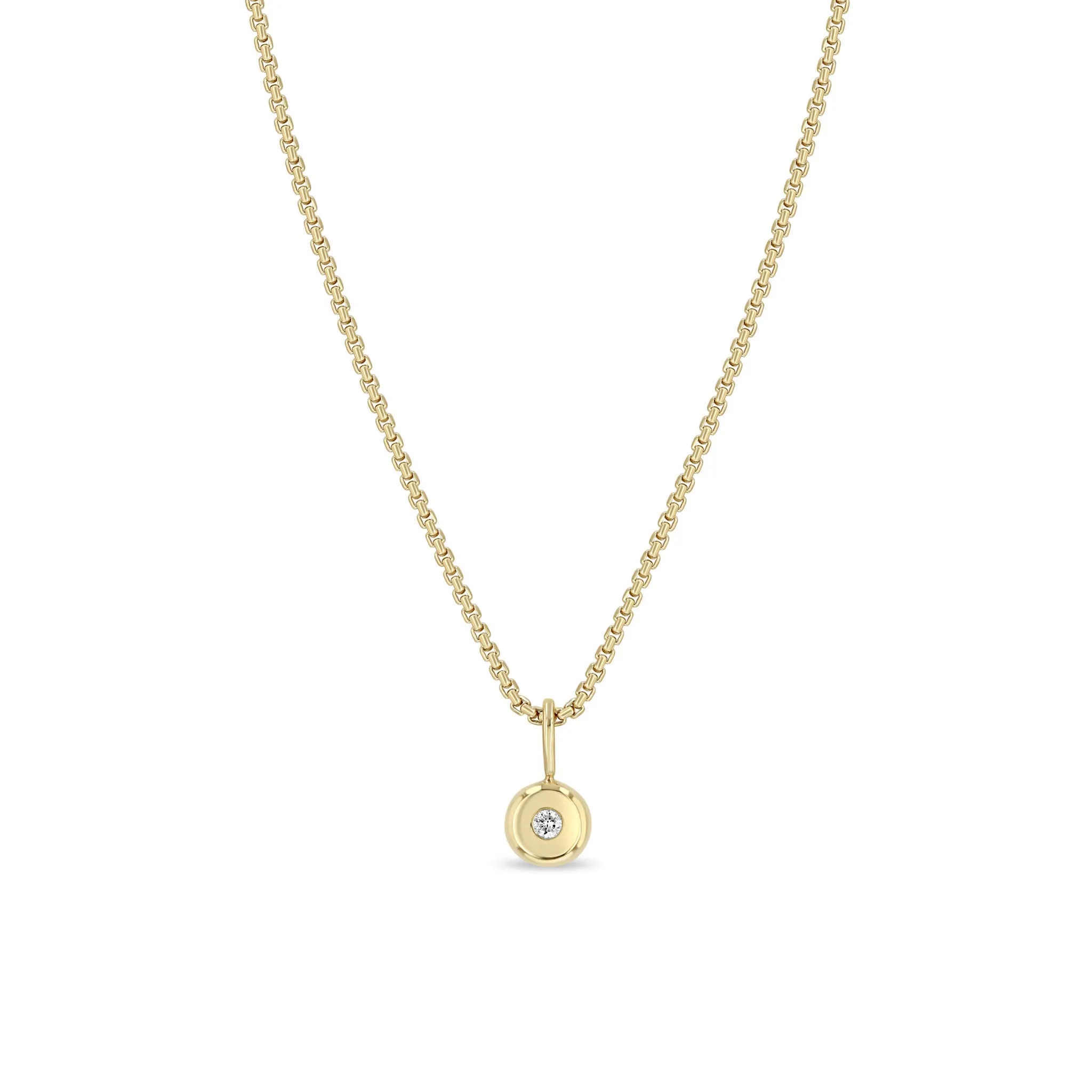 14k Diamond Nugget Box Chain Necklace