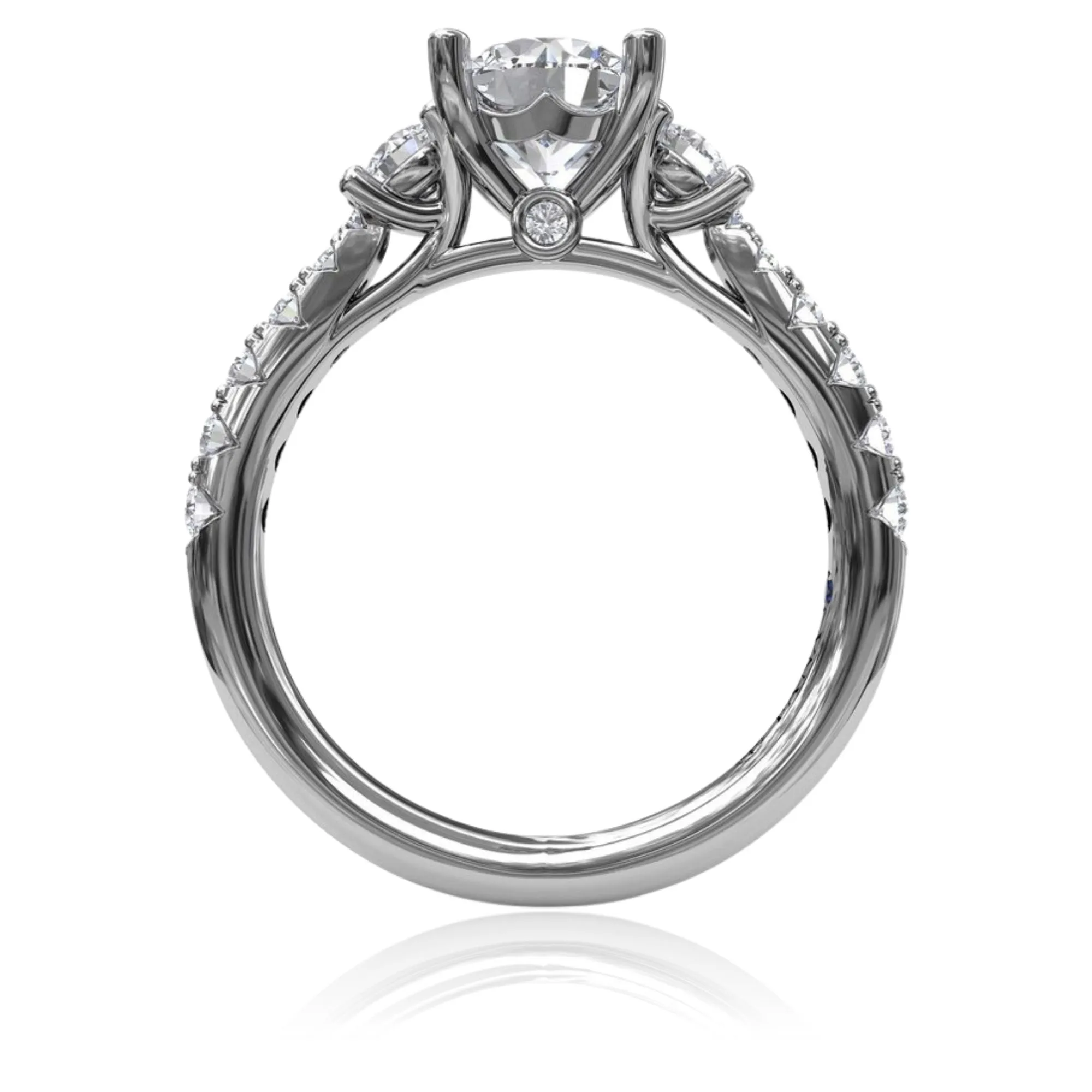 14K WHITE GOLD DIAMOND PRONG SET ENGAGEMENT RING - SETTING ONLY