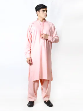 362-C Men's Stitched Kameez Shalwar Light  Peach