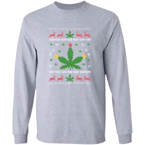 420 Christmas Long T-Shirt