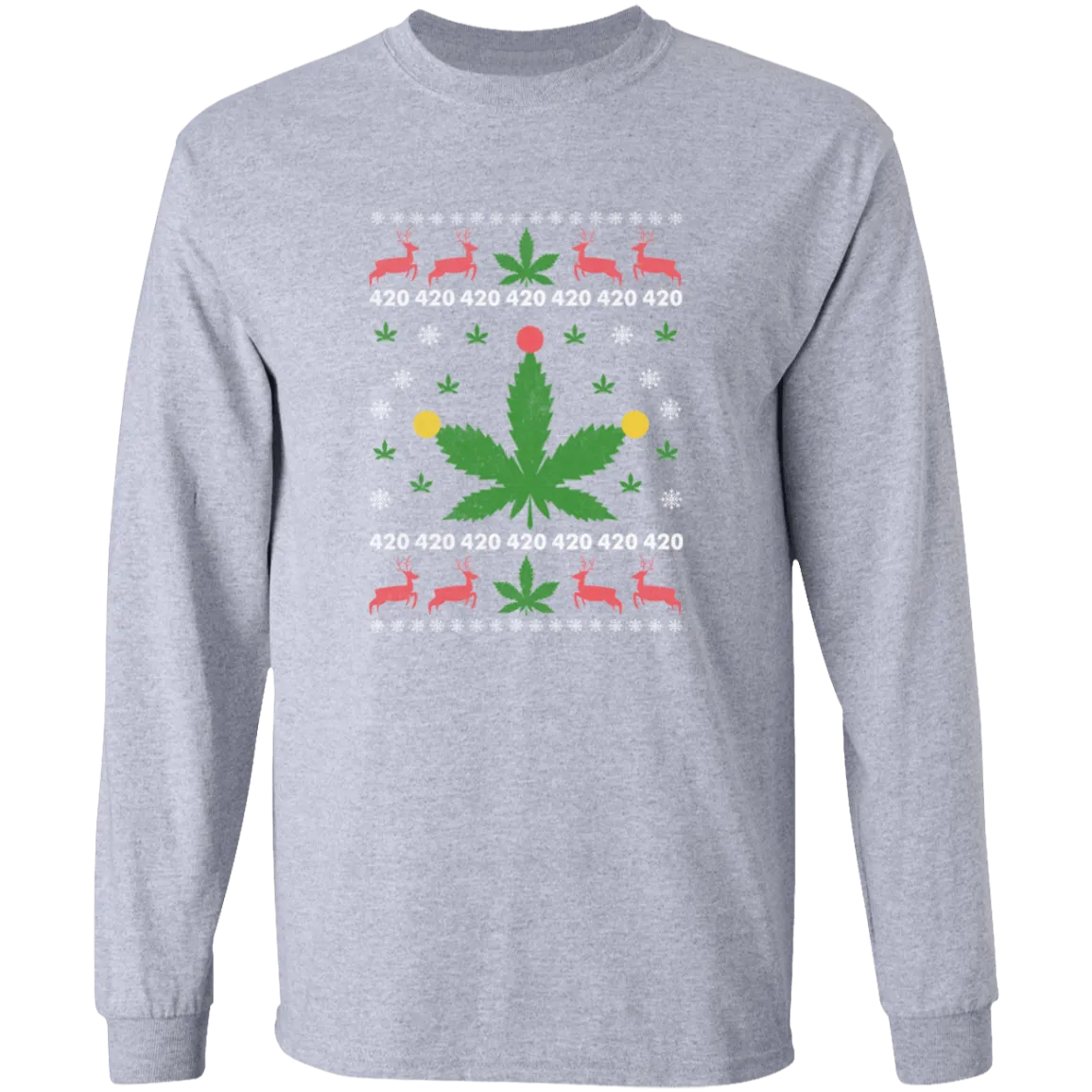 420 Christmas Long T-Shirt