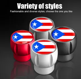 4Pcs/Set Puerto Rico Flag Tire Valve Caps