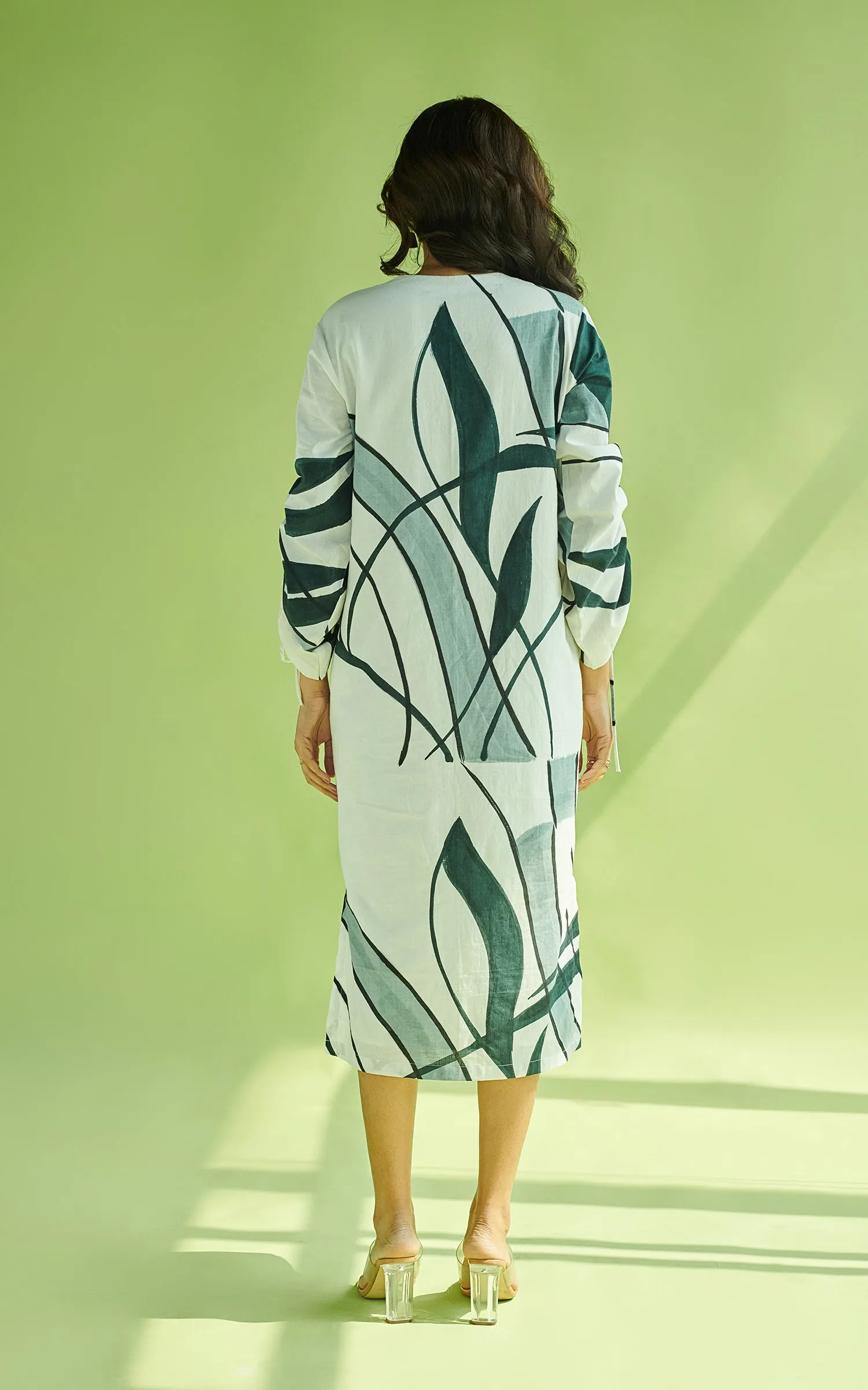 Abstract Printed Midi Dress