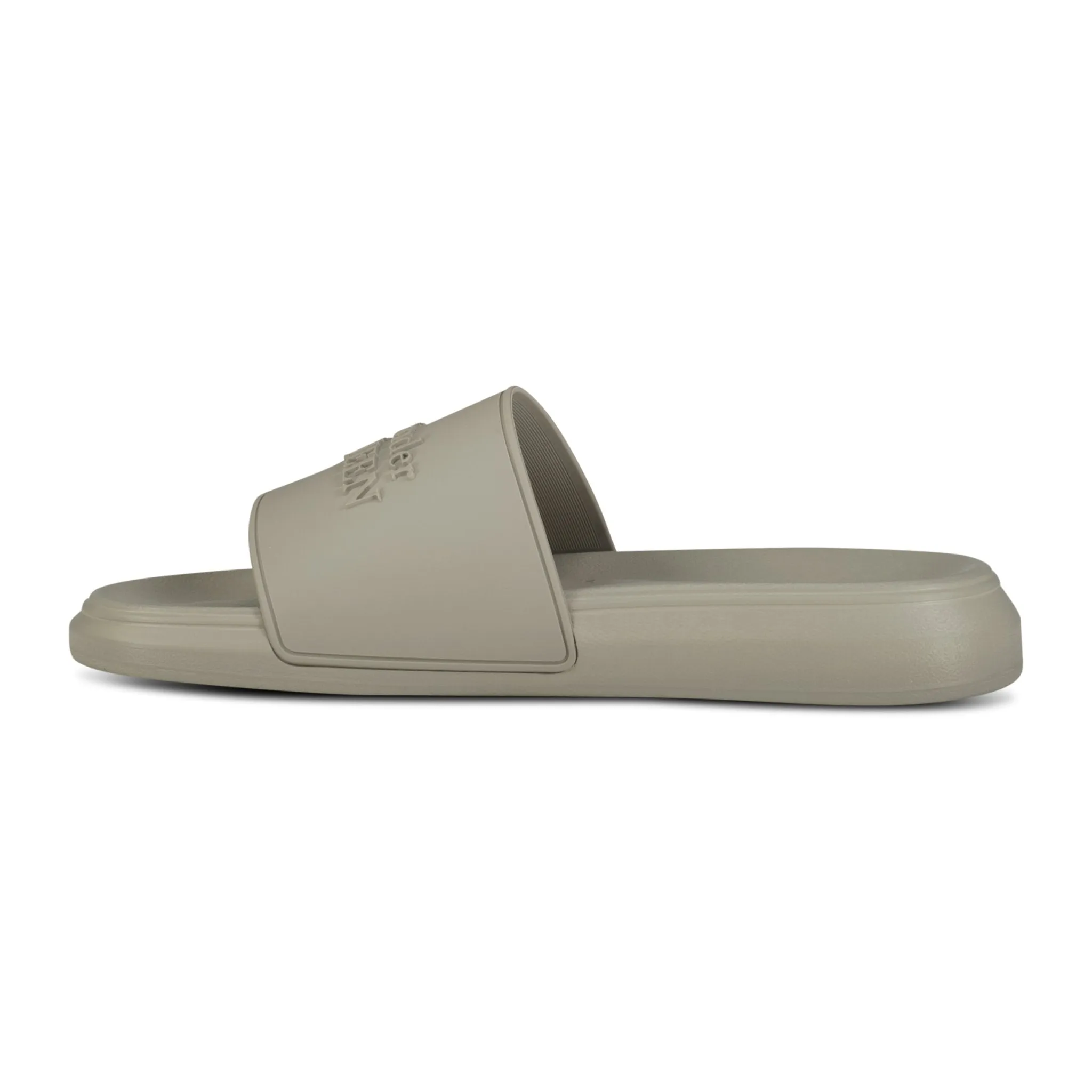 ALEXANDER MCQUEEN Logo Embedded Rubber Slides Grey