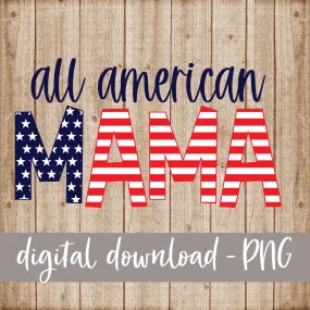 All American Mama, Stars and Stripes, Blue - Digital Download