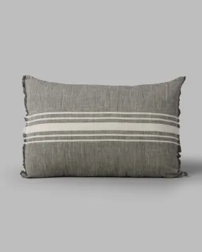 Alleppey French Stripes Pillow Cover - Grey & Ivory