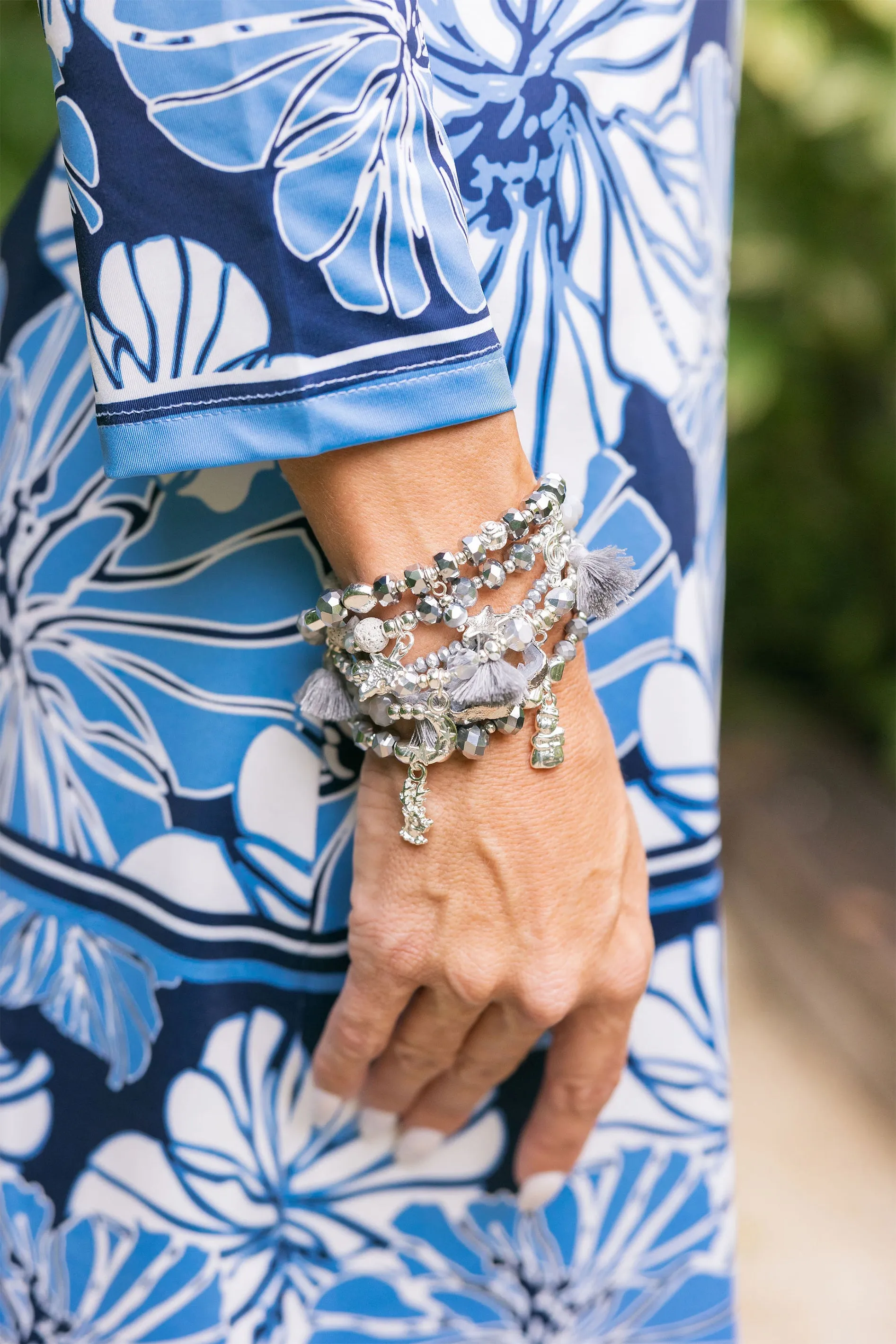 Andaman Bracelet Set Silver Lava