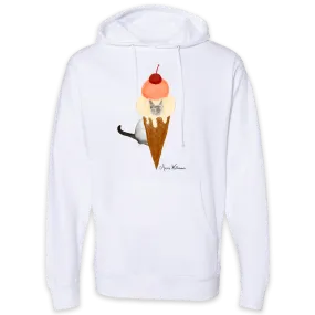 Anne Williams Art Ice Cream Cat Pullover Hooded Sweatshirt