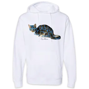 Anne Williams Art Lazer Cat Pullover Hooded Sweatshirt