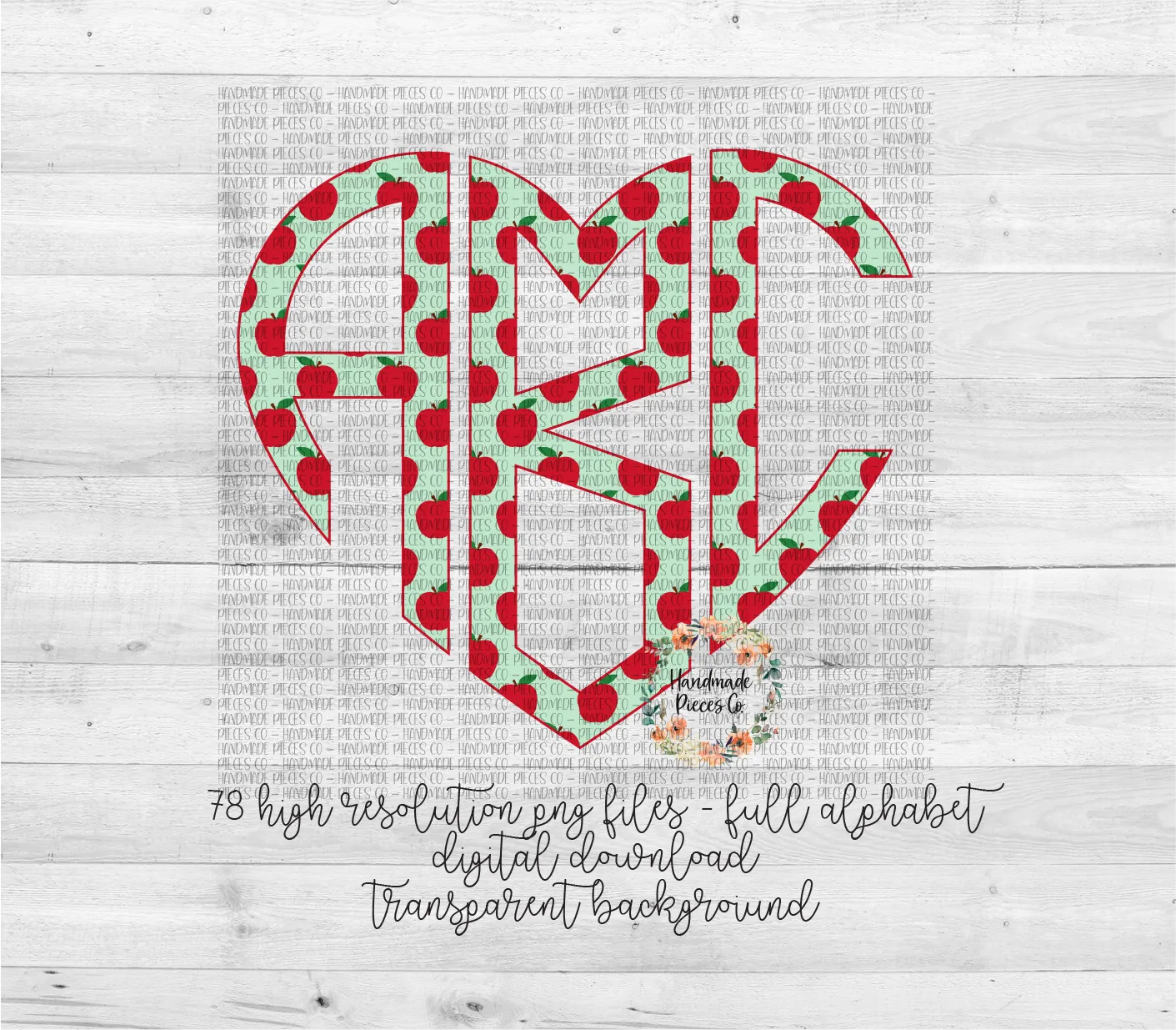 Apple Monogram - Multiple Styles - Digital Download