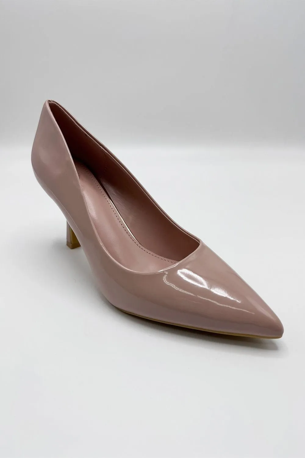 Aradia Mid Court Shoe Heels in Beige