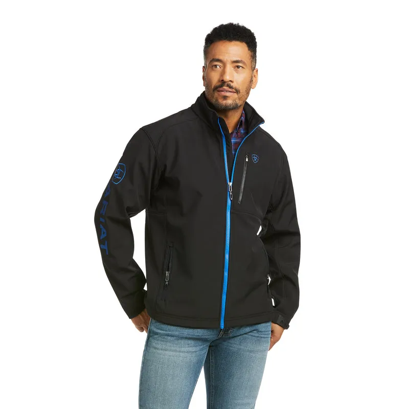 'Ariat' Men's Logo 2.0 Softshell Jacket - Black / Cobalt