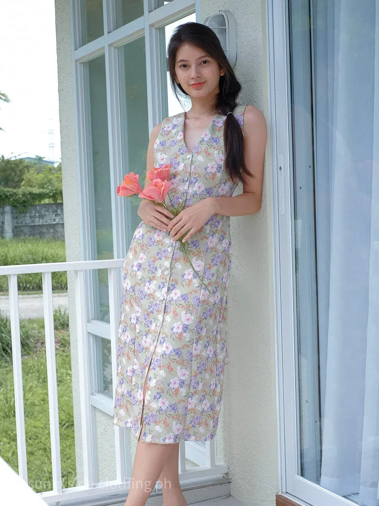 Arya Midi Dress - floral garden