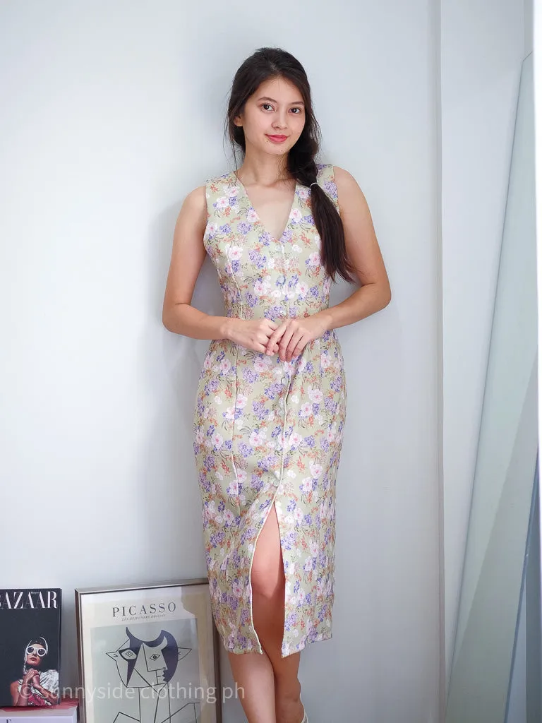 Arya Midi Dress - floral garden