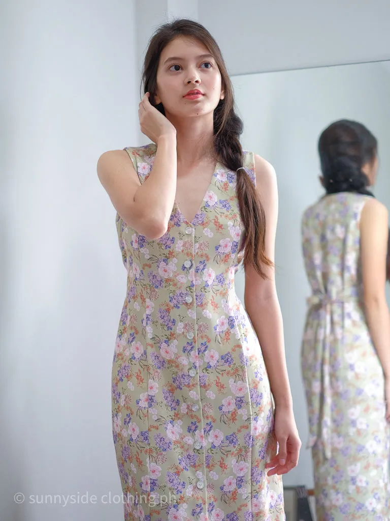 Arya Midi Dress - floral garden