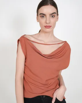 Asymmetrical Neck Top sleeveless 2822 -  توب