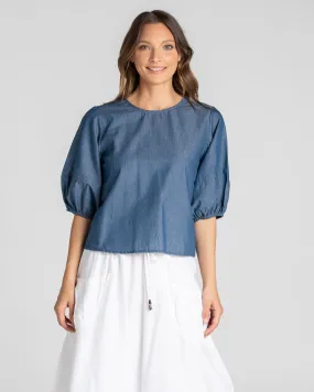 Ava Top - Blue Chambray