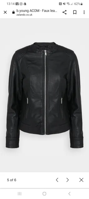 B young Acom black faux leather jacket 20809396