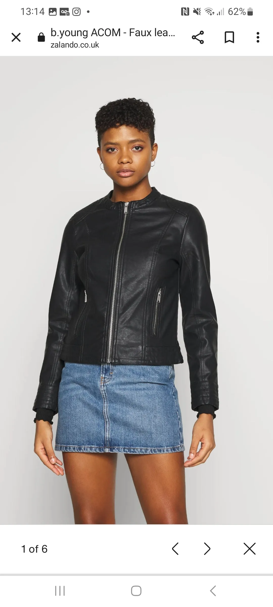 B young Acom black faux leather jacket 20809396