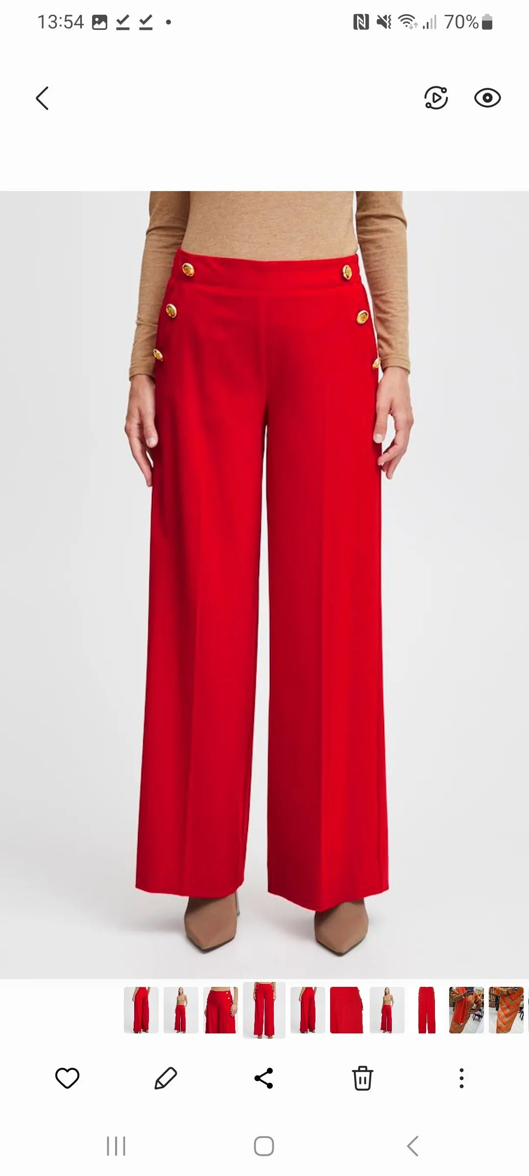 B young Danta Button pants Red 20813735