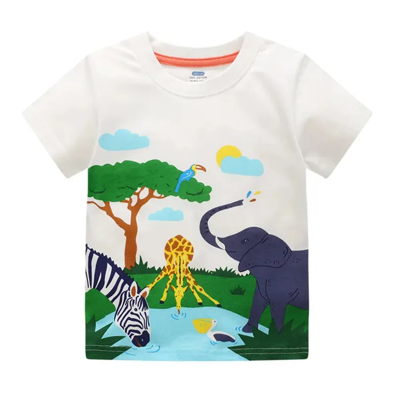 Baby Boy 2-7T Dinosaur T-Rex Animal Summer Shirts