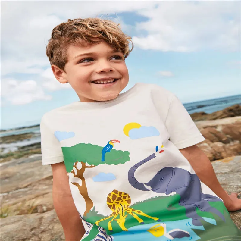 Baby Boy 2-7T Dinosaur T-Rex Animal Summer Shirts