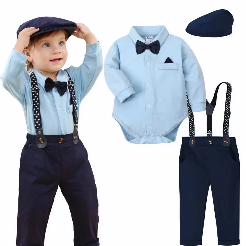 Baby Boy Blue Green Birthday Party Gentleman Outfit