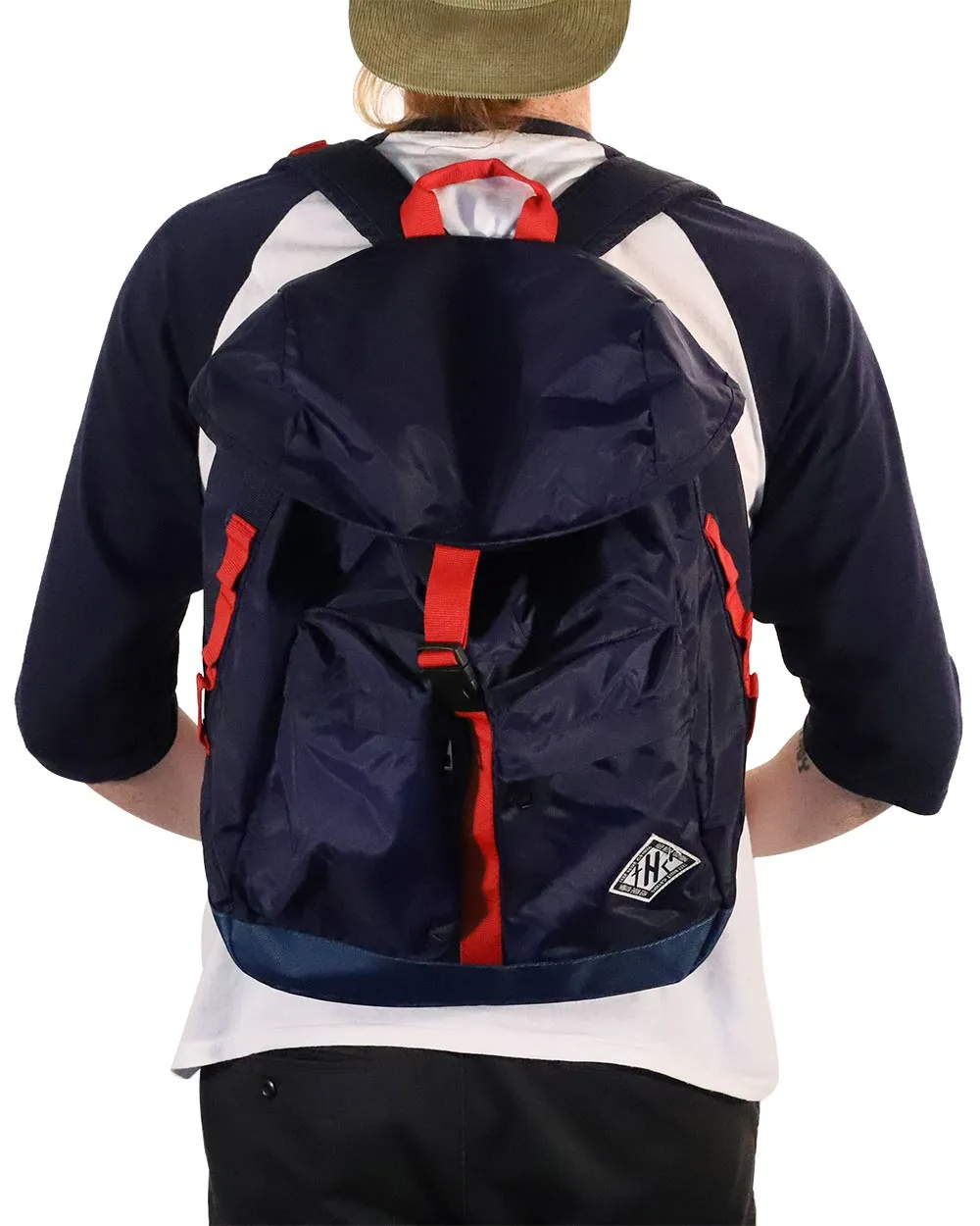 Backpack - Folded Drawstring Backpack Blue Thc