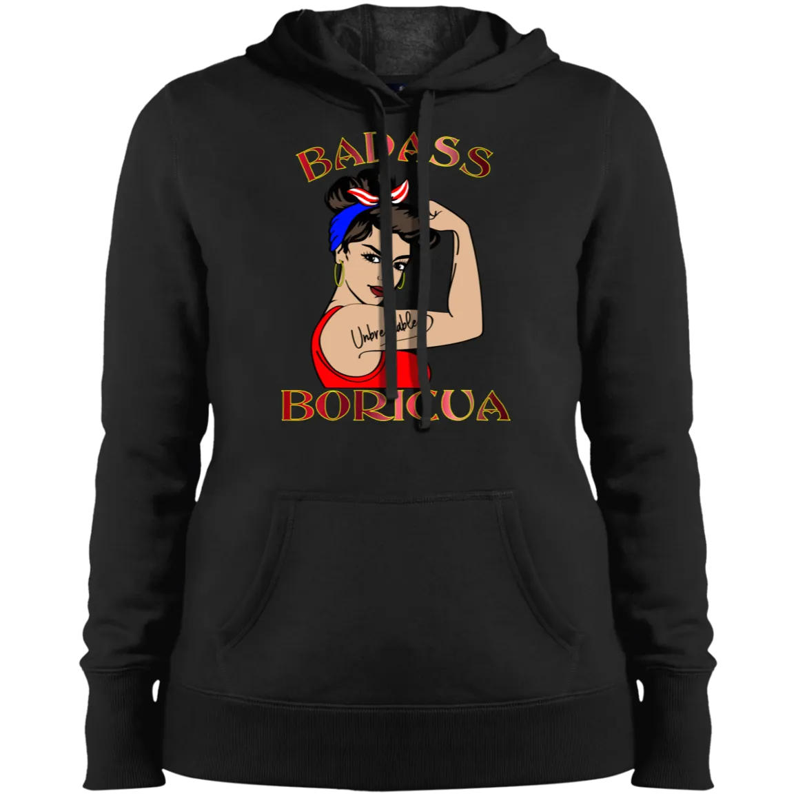 Badass Unbreakable Boricua (XS-4XL) Ladies' Pullover Hoodie