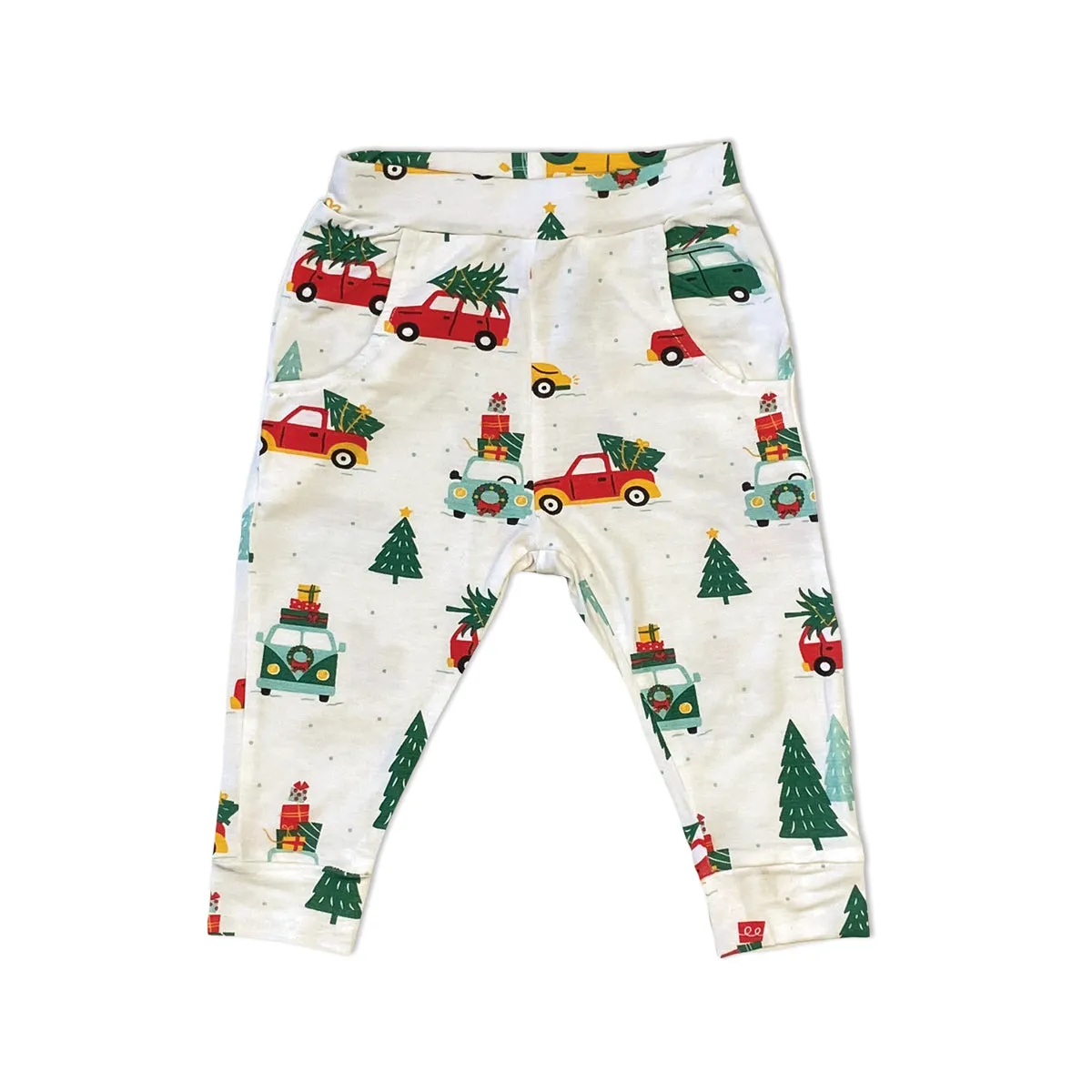 Bamboo Jogger Pants (Jolly Christmas Cars Print)