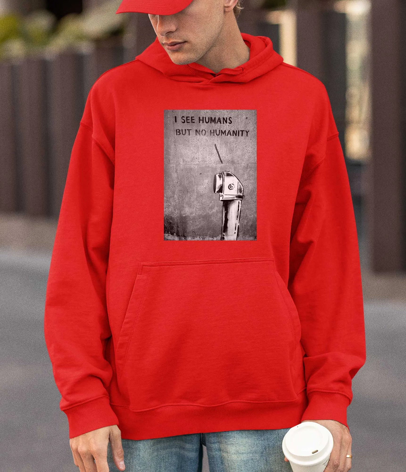 Banksy Hoodie - I See Humans but No Humanity