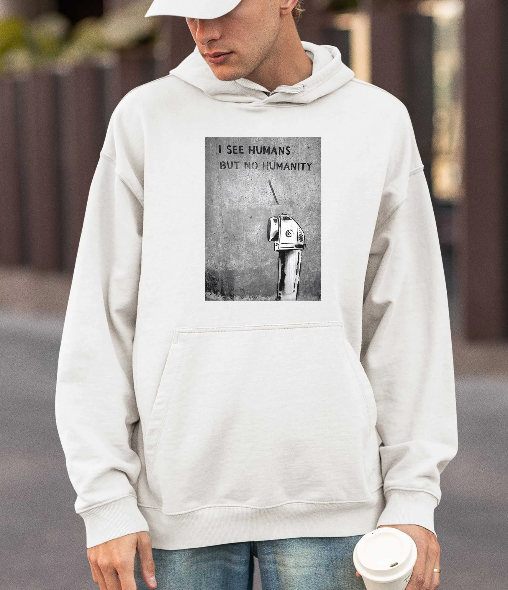 Banksy Hoodie - I See Humans but No Humanity