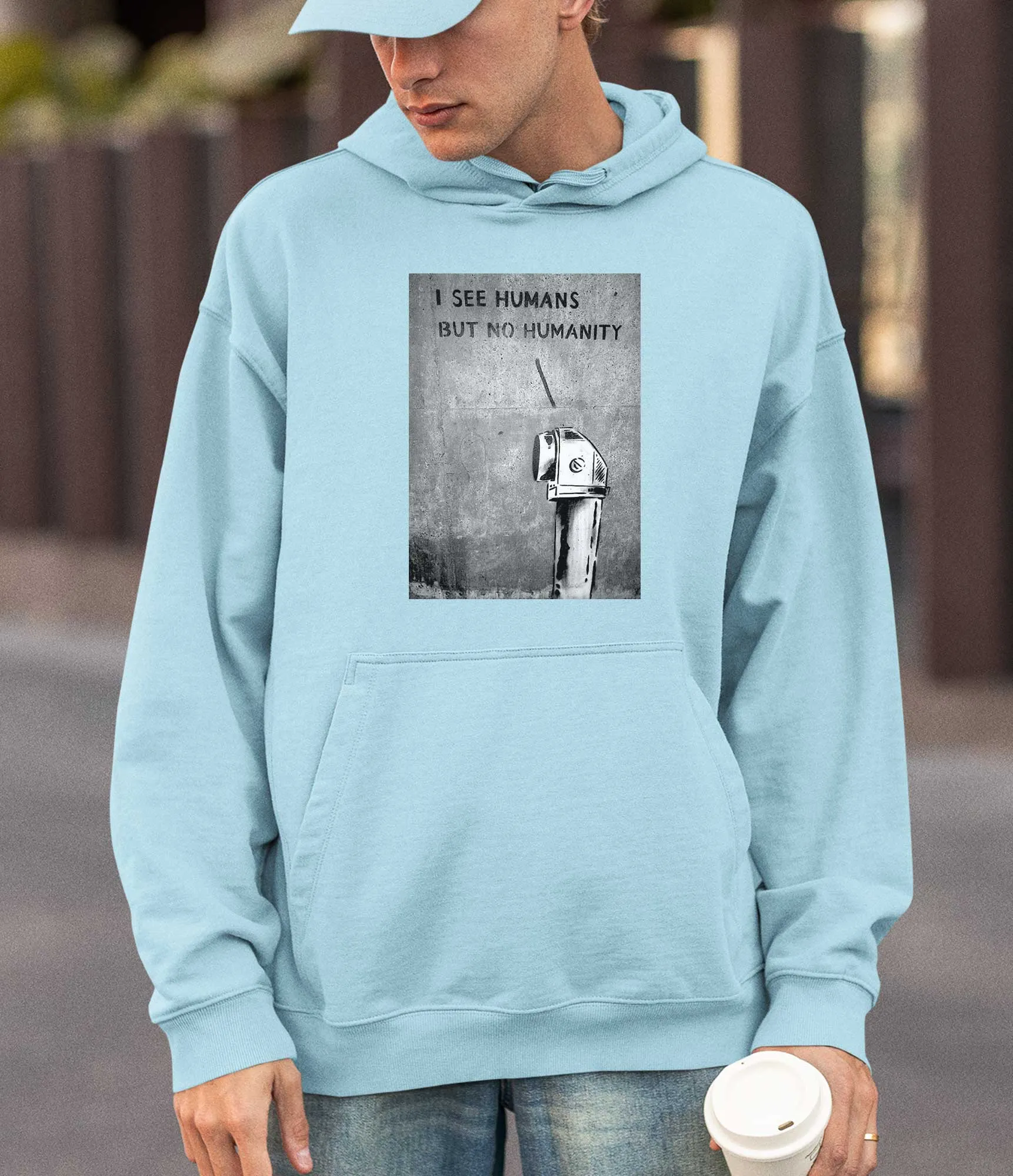 Banksy Hoodie - I See Humans but No Humanity