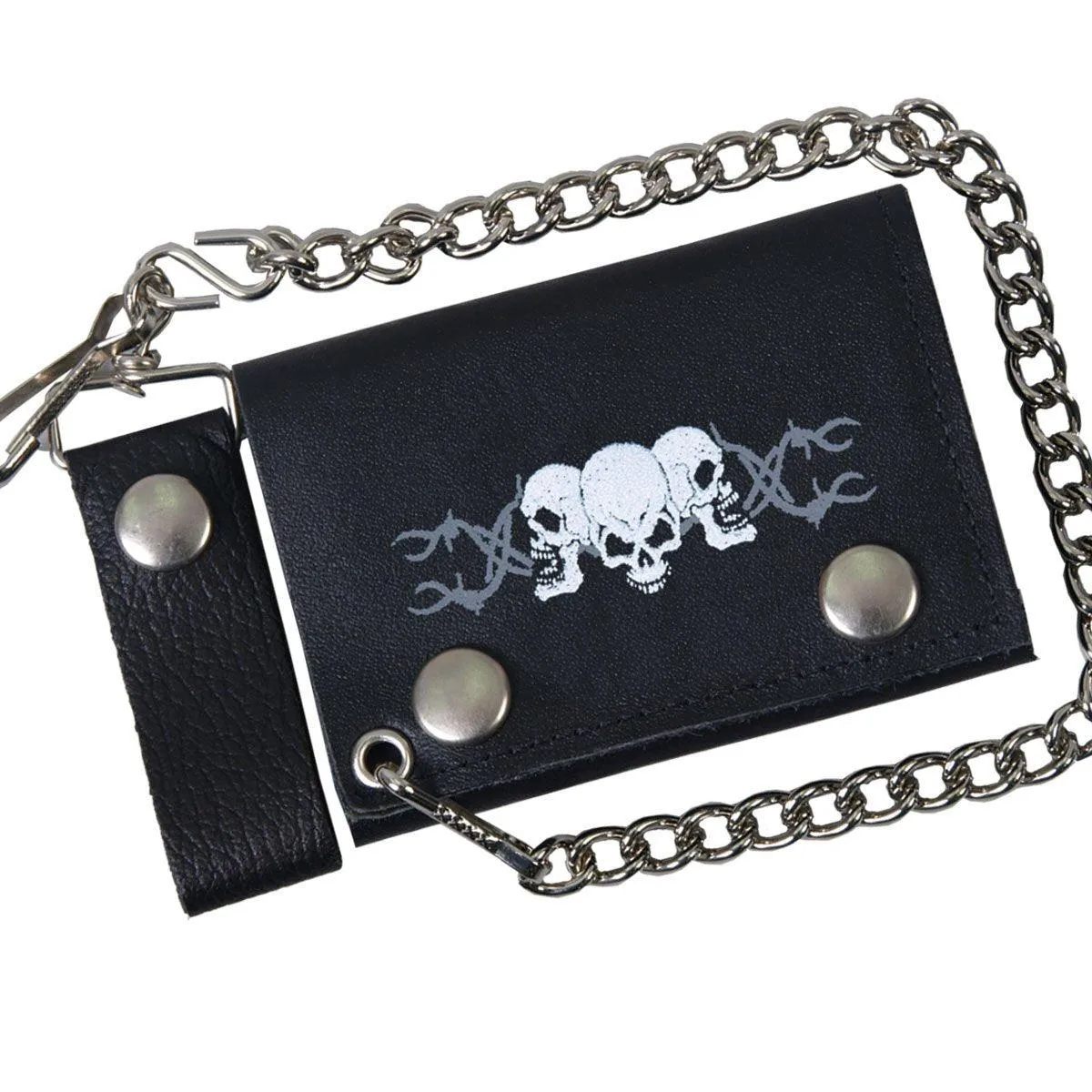 Barbed Wire Skull Genuine Leather Wallet