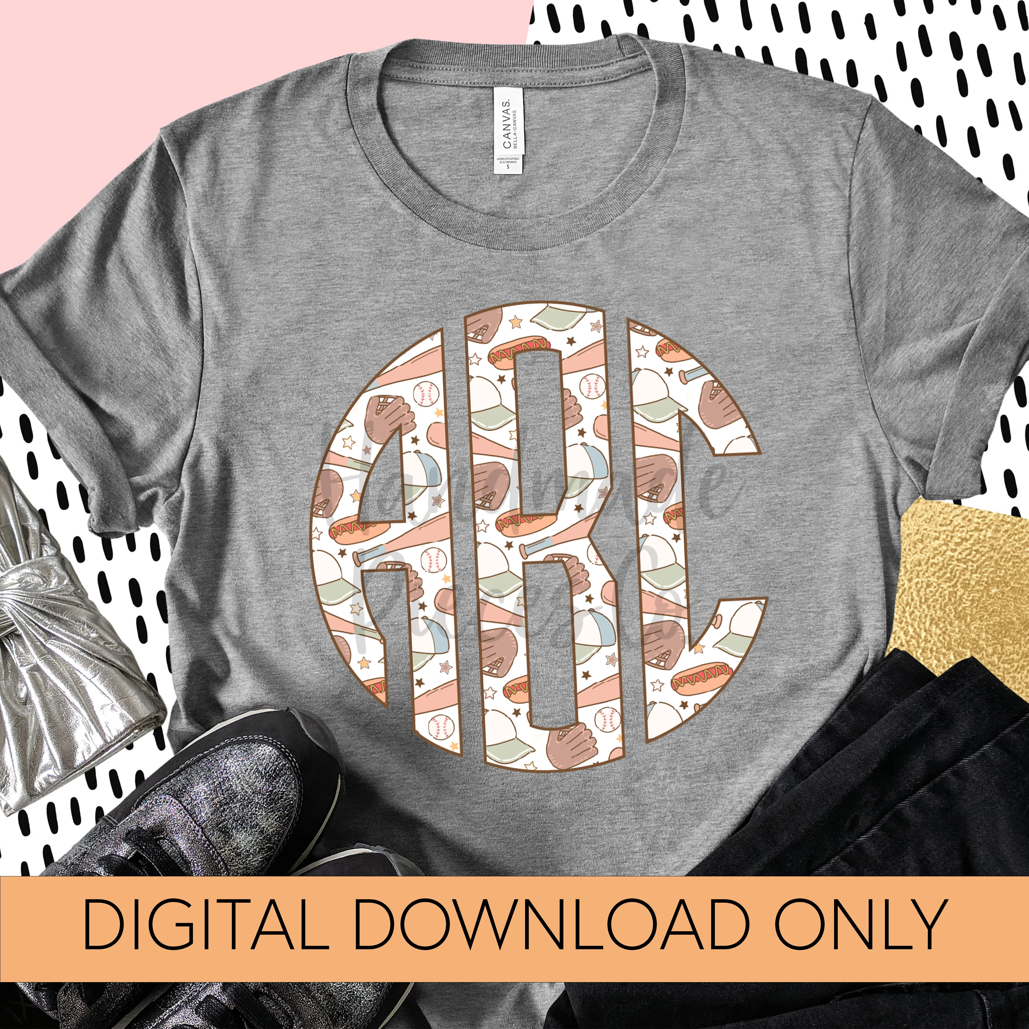 Baseball Monogram, Baseball Collage - Multiple Styles - Digital Download