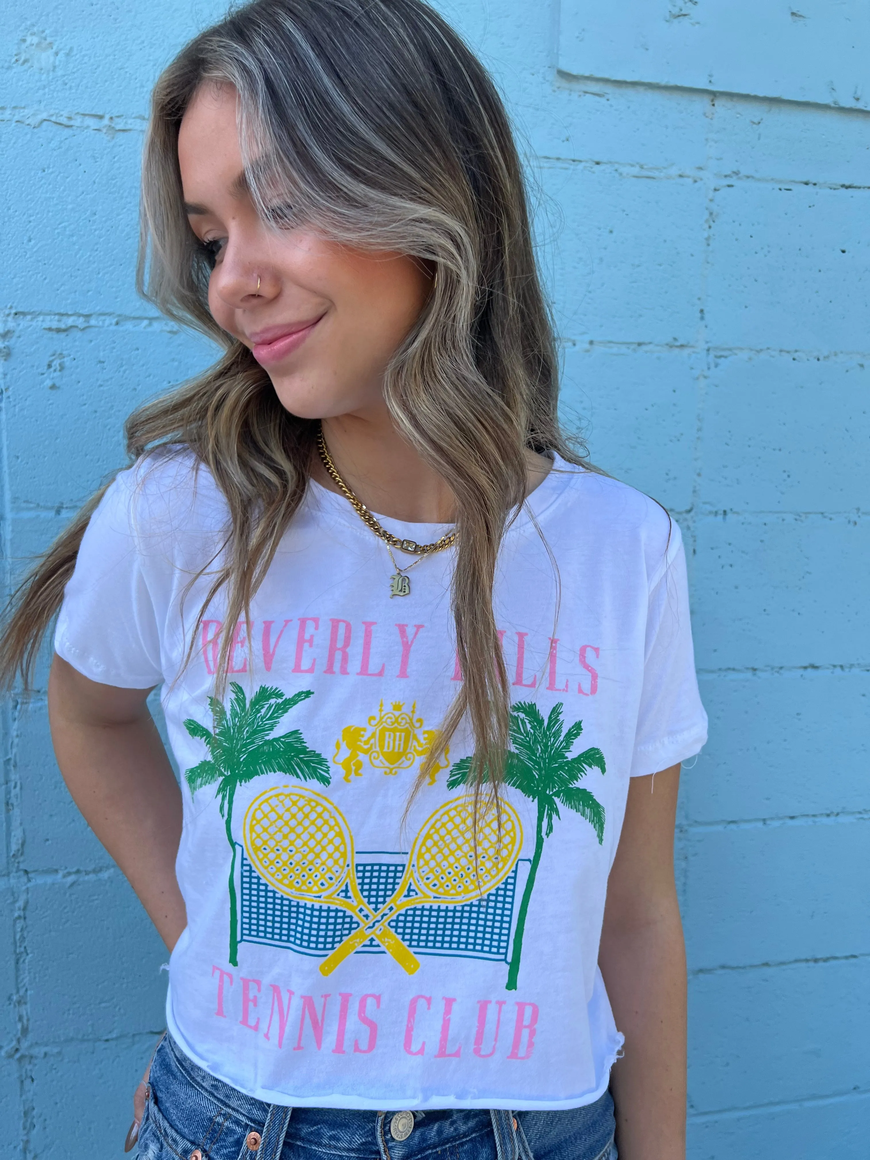 Beverly Hills Tennis Crop Tee