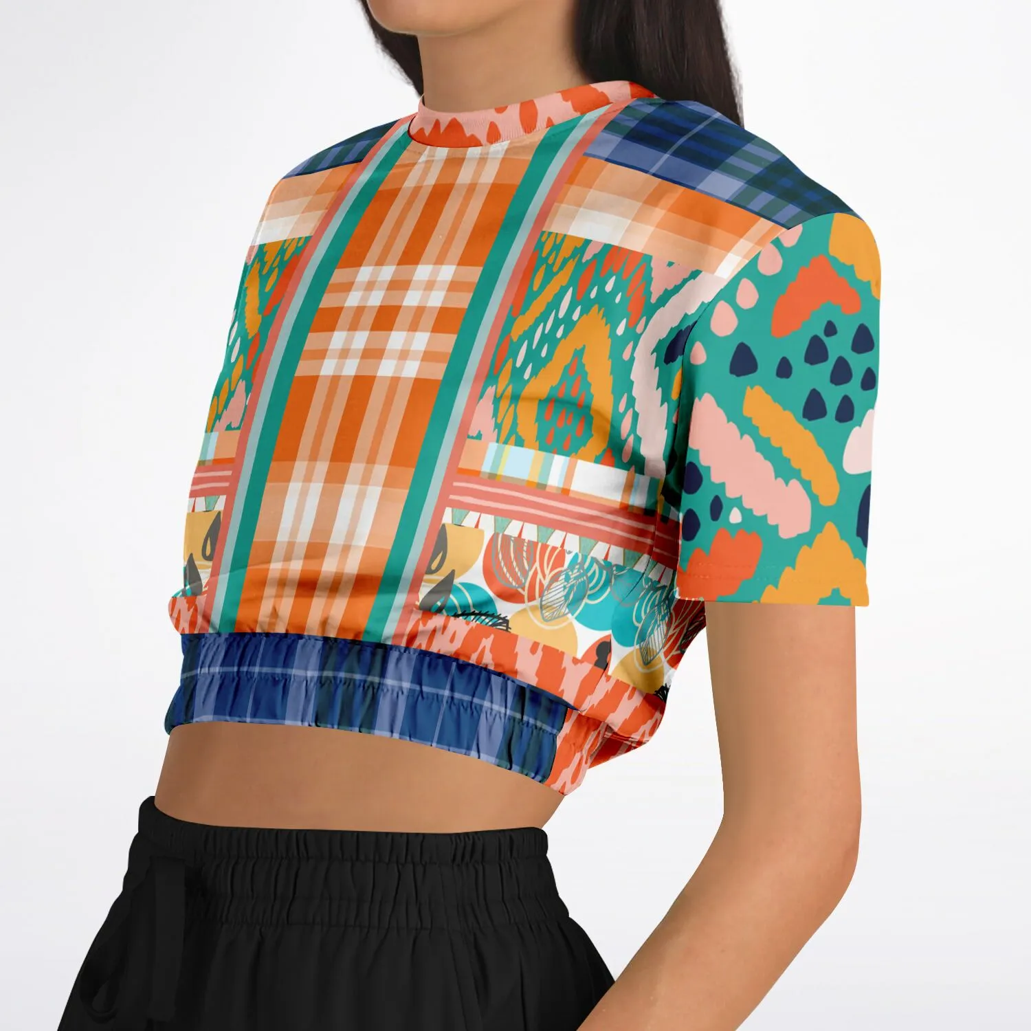 Billie Jean Short Sleeve Cropped Eco-Poly Sweater