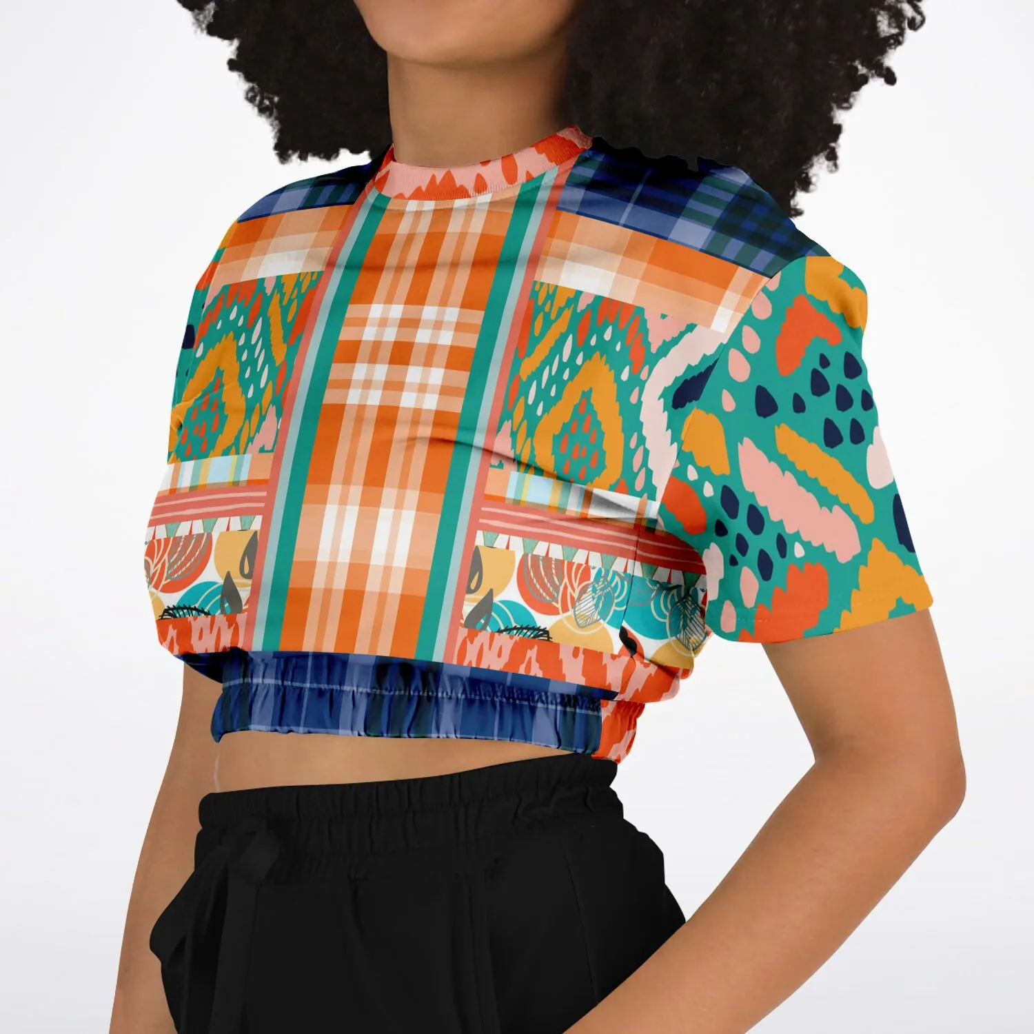 Billie Jean Short Sleeve Cropped Eco-Poly Sweater