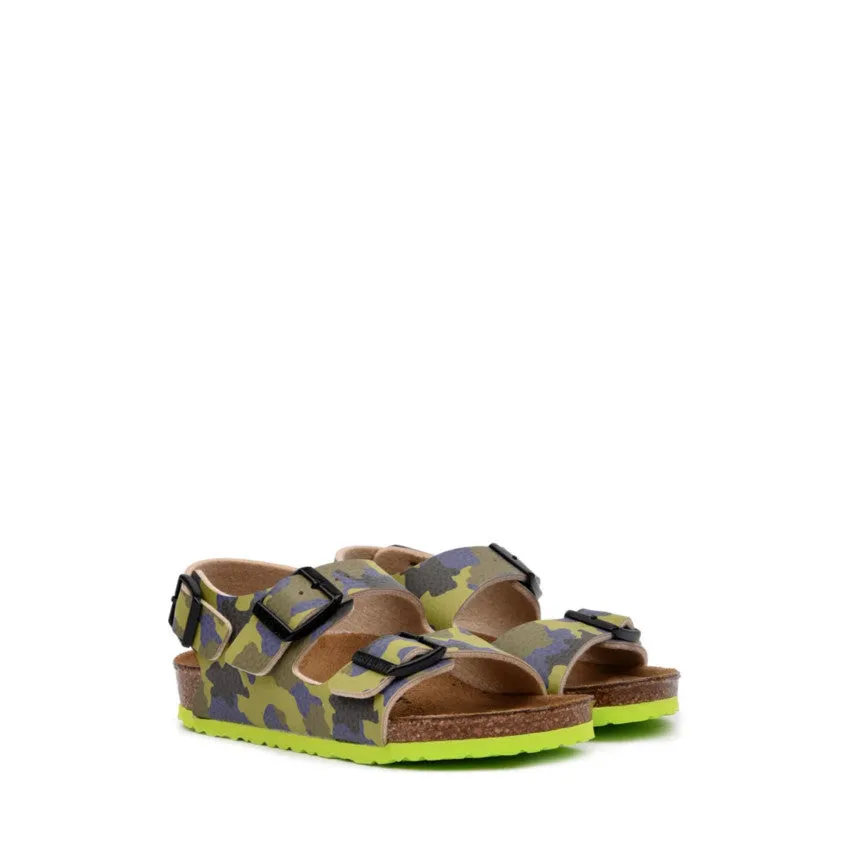 BIRKENSTOCK SANDALO MILANO 1022221 CAMOUFLAGE-LIME