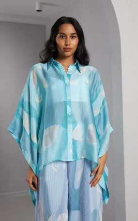 Blue Abstract Printed Shirt.