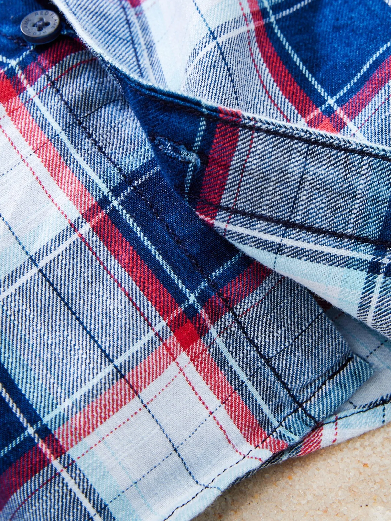 Blue Checked Denim Shirt