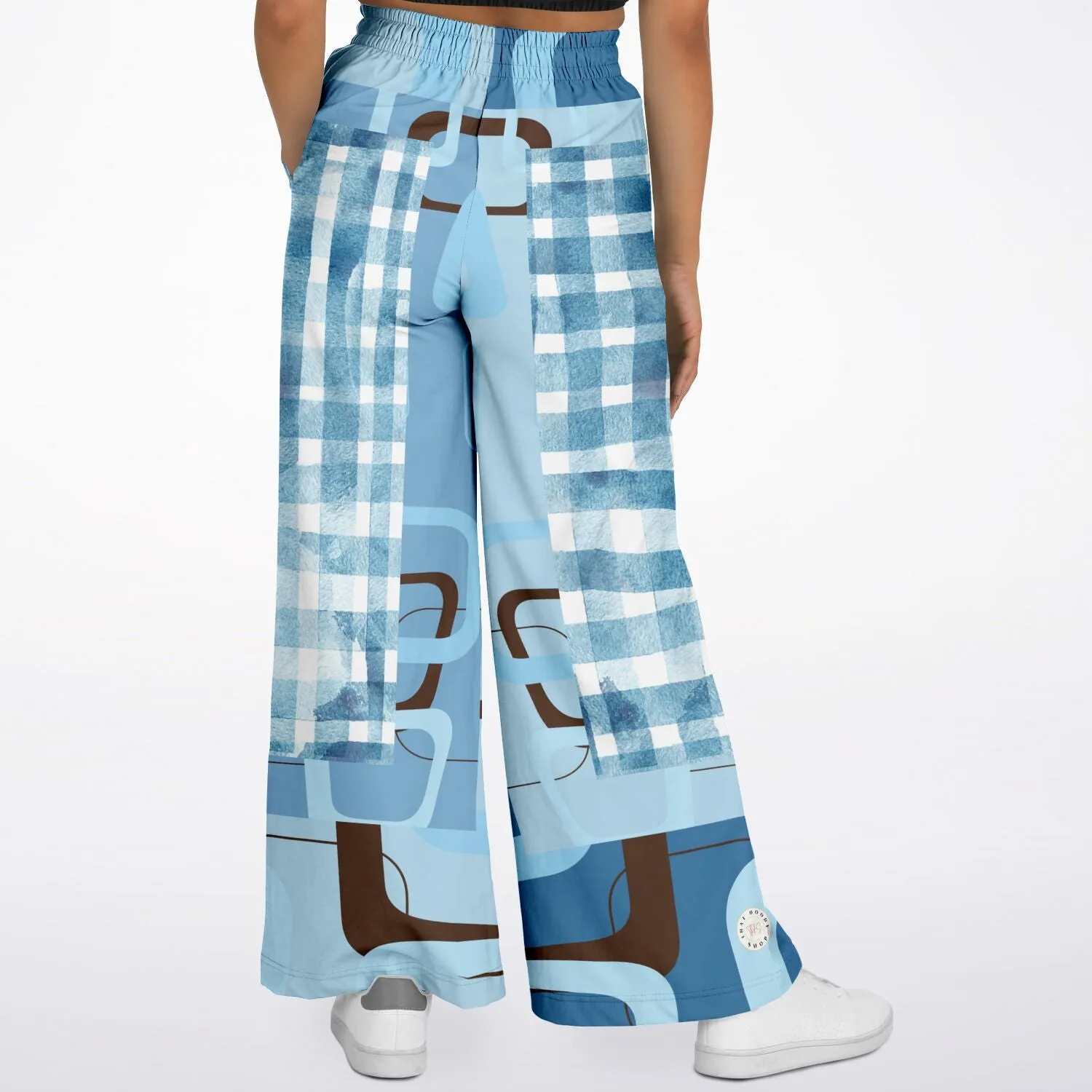 Blue Geo Plaid SW Stretchy Phat Bellbottoms