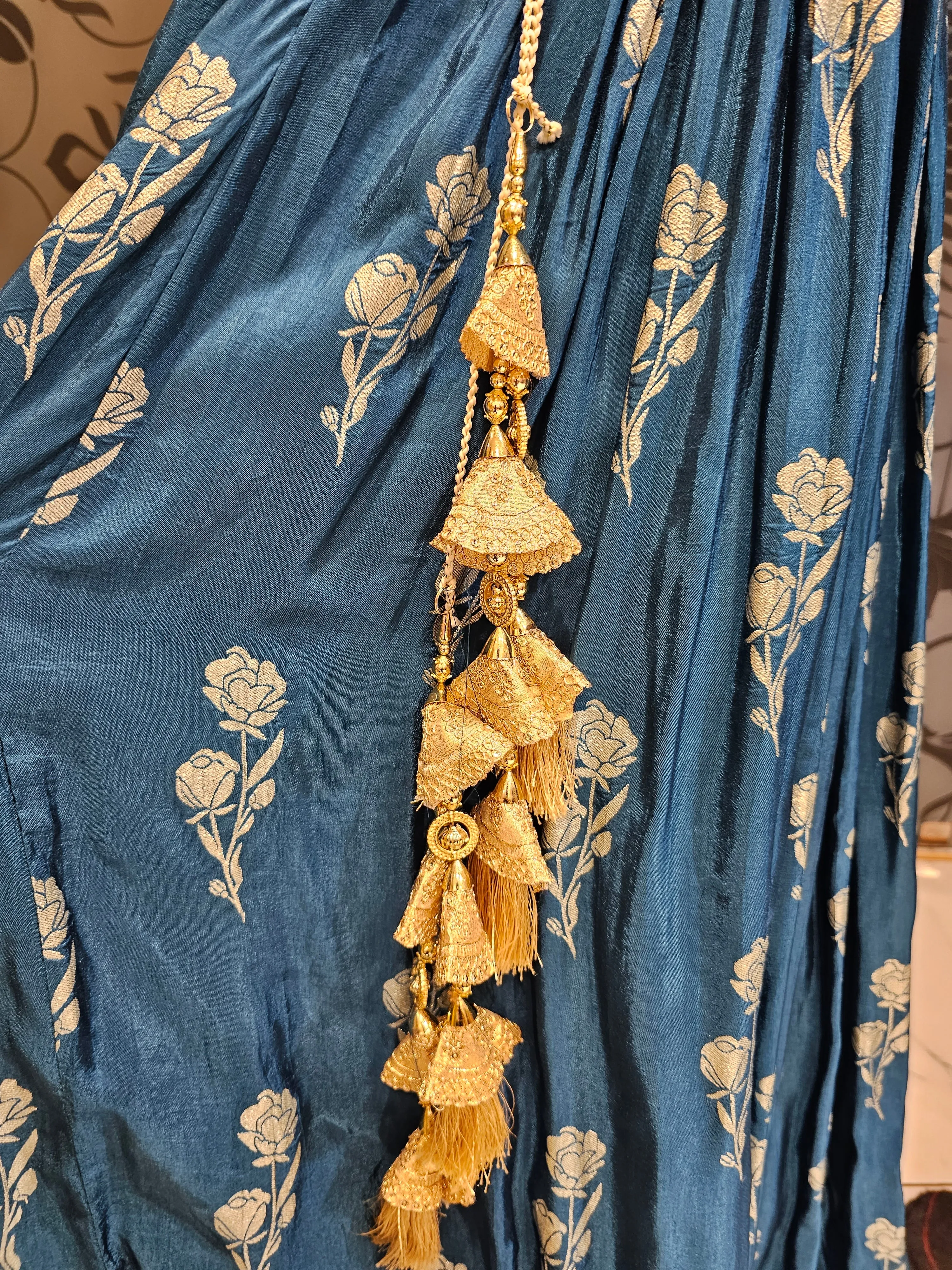 Blue Lehenga Choli with Hand Embroidery