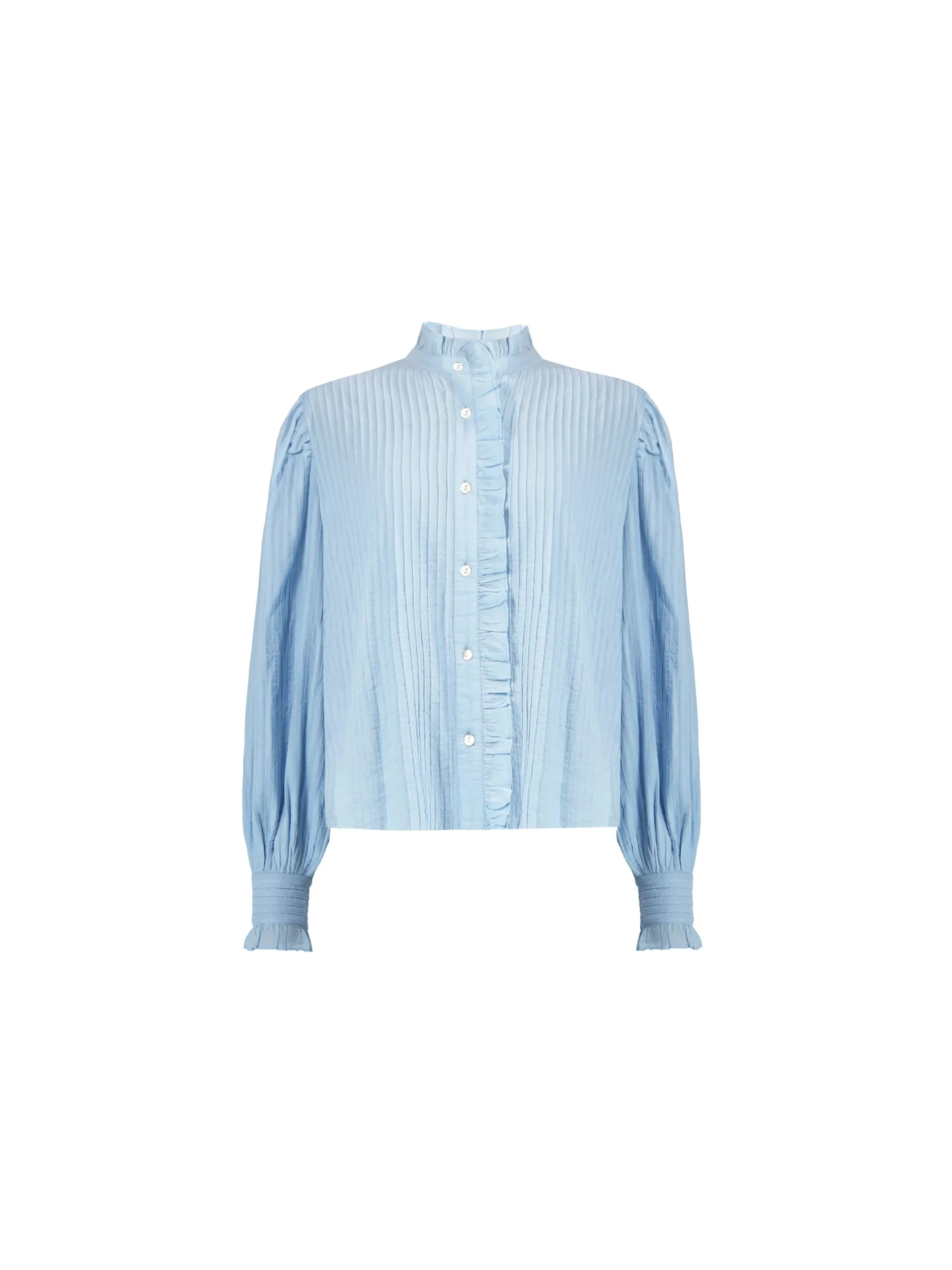 Blue Pintuck Blouse