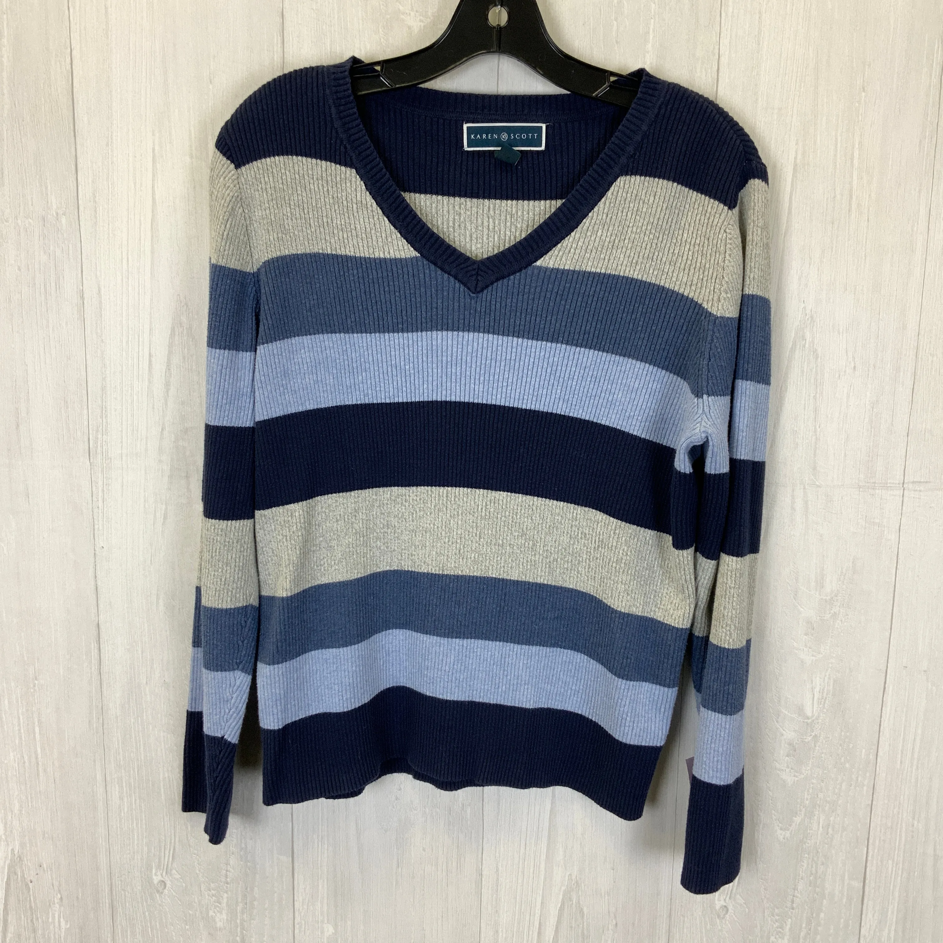 Blue Top Long Sleeve Karen Scott, Size L