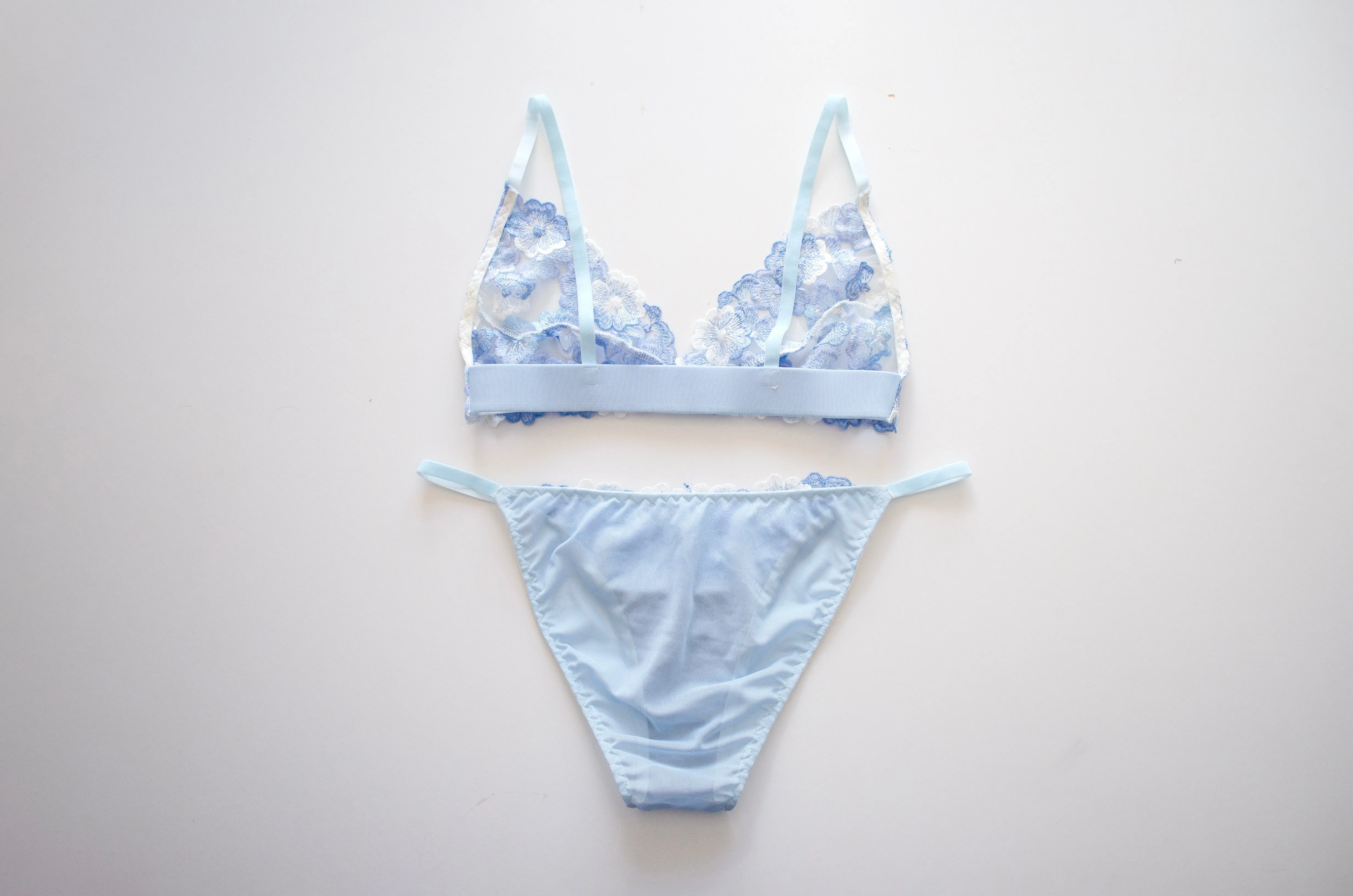 Bluebell Embroidered Lace Bra