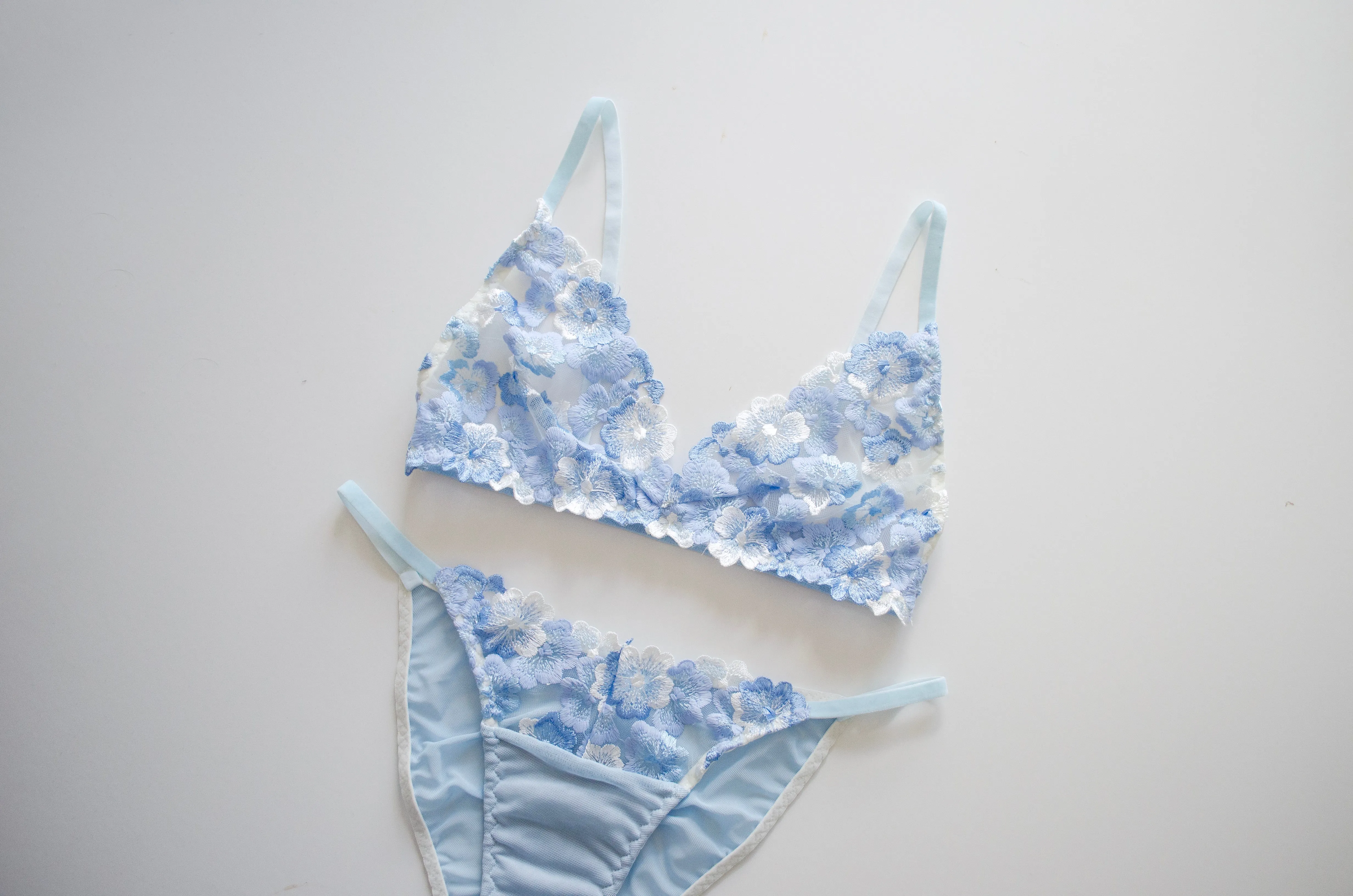 Bluebell Embroidered Lace Bra