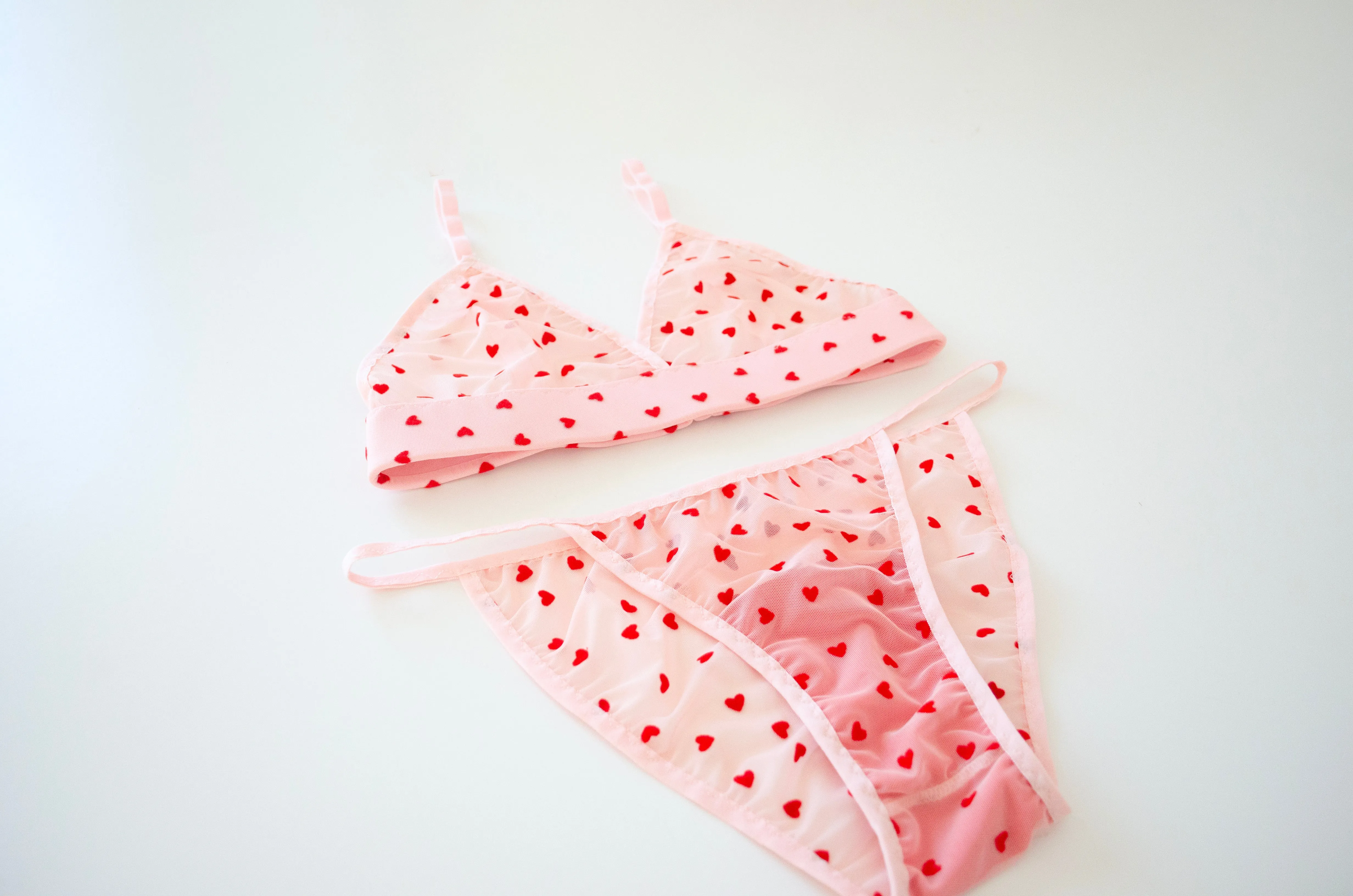 Blush Mesh Heart Set