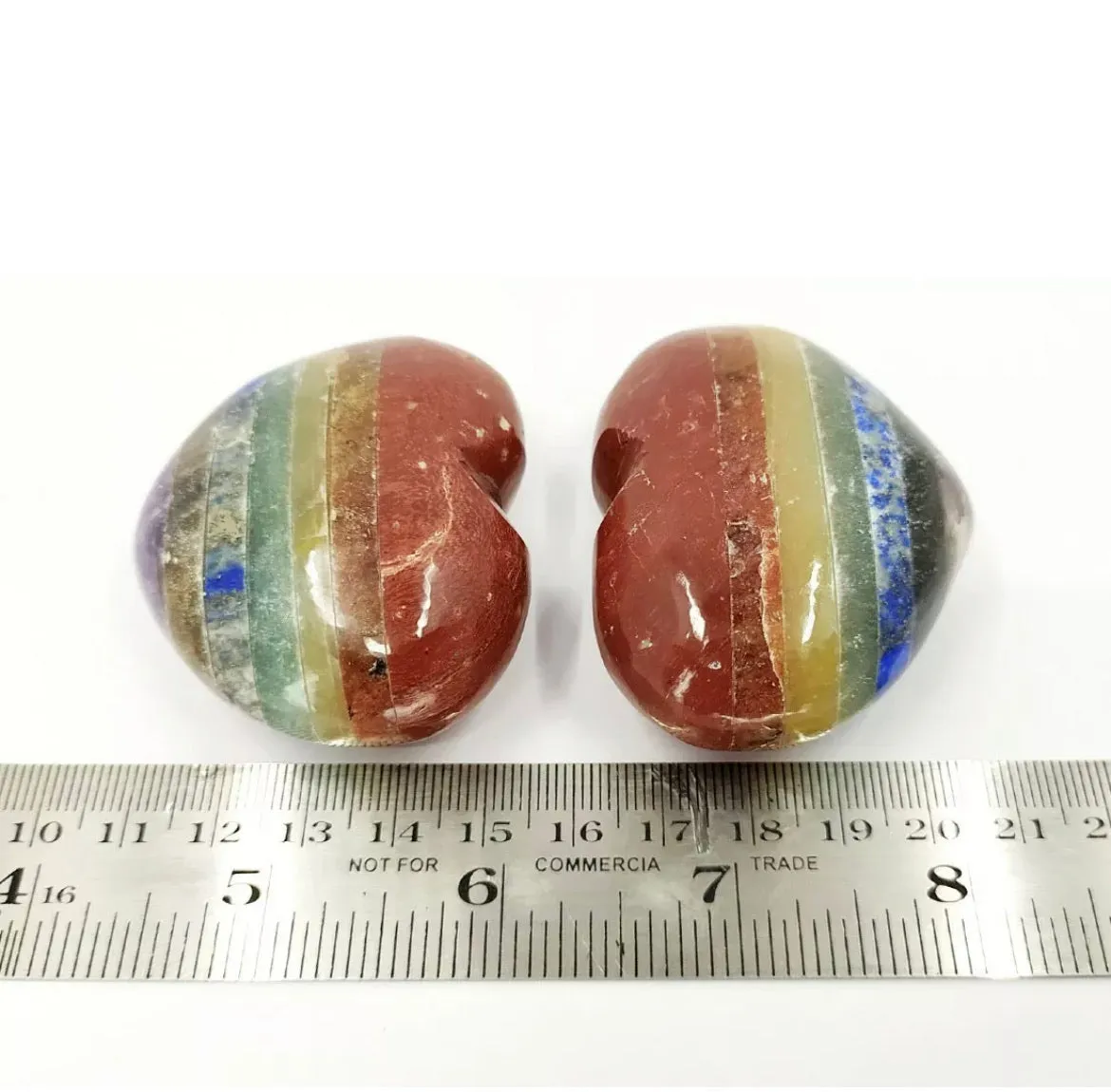 Bonded Gemstone Chakra Puffy Hearts 2 Inch Pocket Hearts