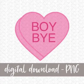 Boy Bye Candy Heart, Pink - Digital Download